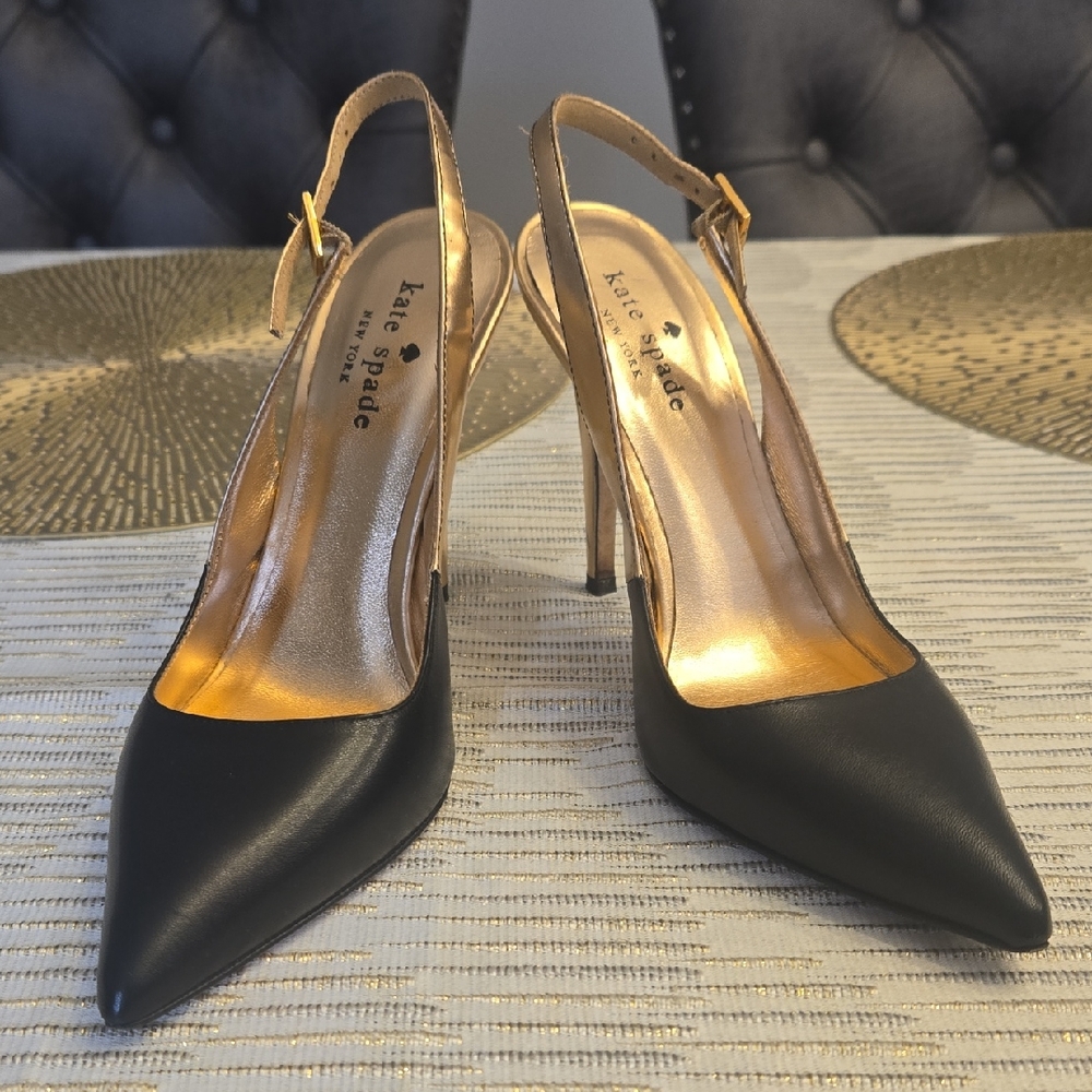Euc Kate Spade Heels 6.5 Black And Rose Gold